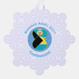 Bahaman Flag Blonde Angel Personalisiert Ornament Karte