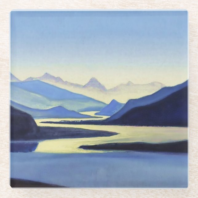 „Bahamaputra“ von Nicholas Roerich Glasuntersetzer (Vorderseite)