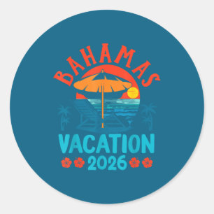Bahamas 2026 Familienurlaub Strand Sommer Vibes Runder Aufkleber