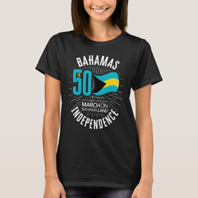 Bahamas 50th Independence Bahamian Flag Nassau Bah T-Shirt (Vorderseite)