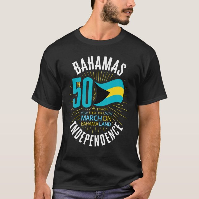 Bahamas 50th Independence Bahamian Flag Nassau Bah T-Shirt (Vorderseite)