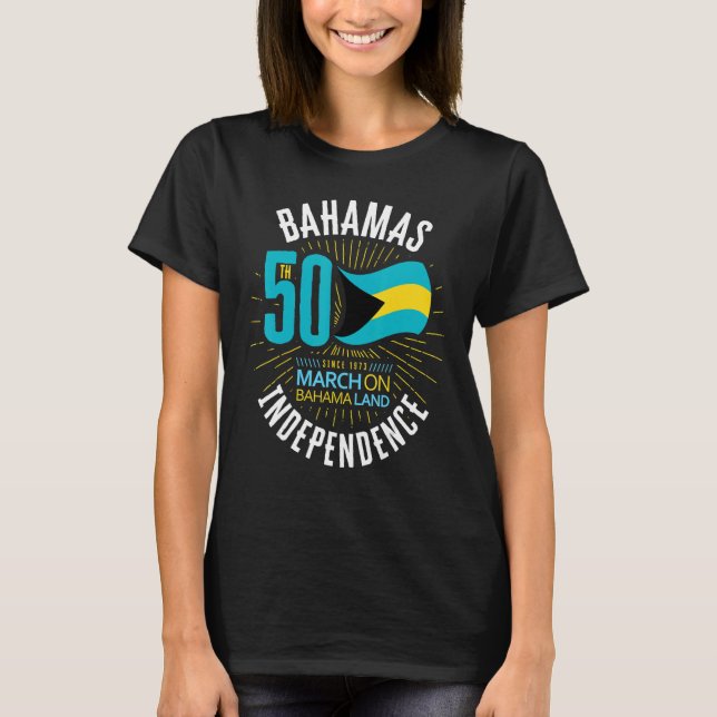 Bahamas 50th Independence Bahamian Flag Nassau Bah T-Shirt (Vorderseite)