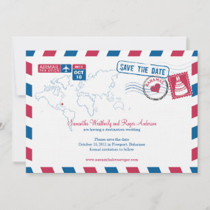 Bahamas Air Mail Hochzeit speichern das Datum Save The Date