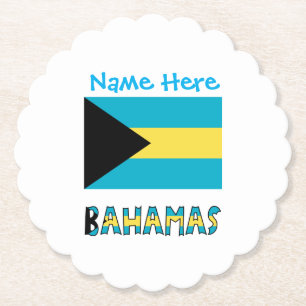 Bahamas bahamaische Flagge Blau Personalisierung P Untersetzer
