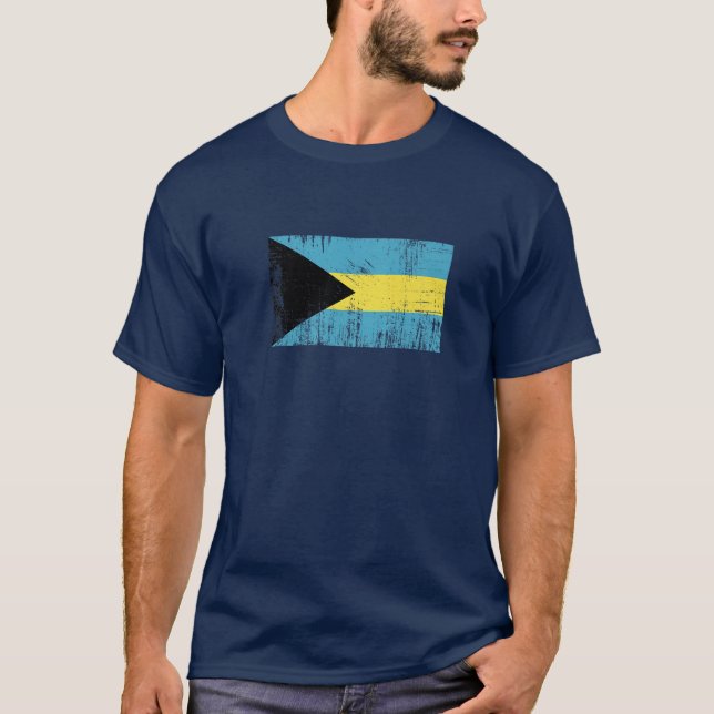 Bahamas Bahamian Flag Geschenk Fußball-Fansportler T-Shirt (Vorderseite)
