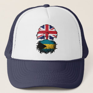 Bahamas Bahamianisch Britisch UK Baum Wurzeln Flag Truckerkappe