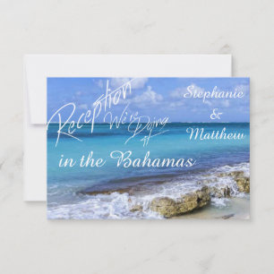 BAHAMAS BEACH SHORE Wedding Reception Card Einladung