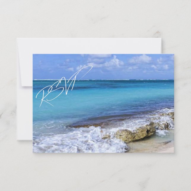 BAHAMAS BEACH SHORE Wedding RSVP (Vorderseite)
