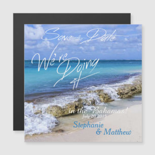 BAHAMAS BEACH SHORE Wedding Save the Date Magneteinladung