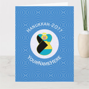 Bahamas Blonde Engel Hanukkah-Flagge Personalisier Karte