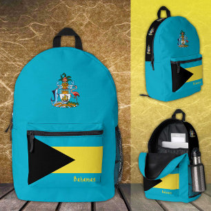 Bahamas, Blue Rucksack, Bahamas Flag / patriotisch Bedruckter Rucksack