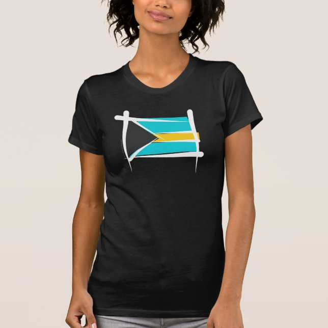 Bahamas-Bürsten-Flagge T-Shirt (Vorderseite)