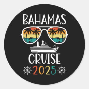 Bahamas Cruise 2025 Reiseroute Matching Family Runder Aufkleber