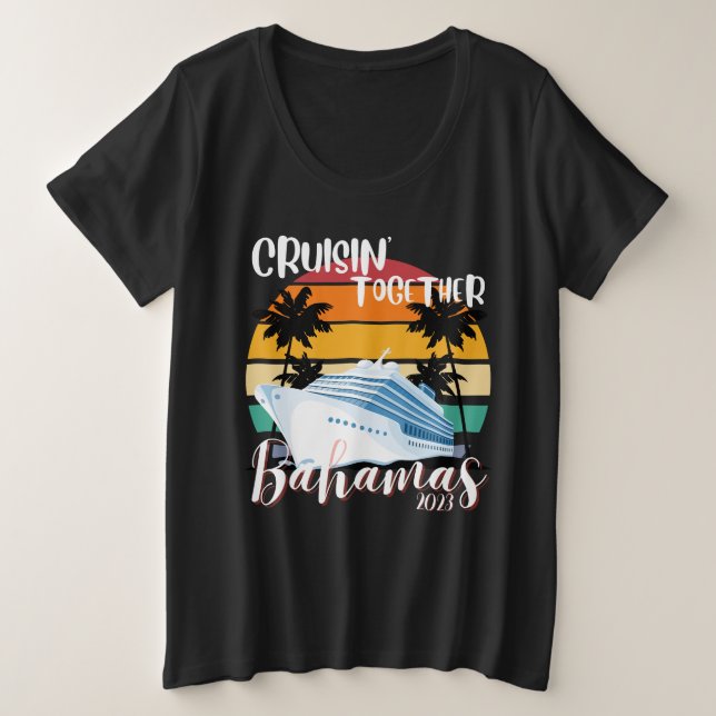 Bahamas Cruise Sea 2025 Familienfreundesreise Große Größe T-Shirt (Design vorne)