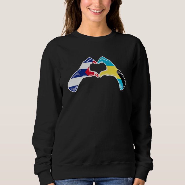 Bahamas Cuba Flag Bahamians Cuban Heart Sweatshirt (Vorderseite)
