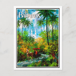 Bahamas, durch den Dschungel reiten, Vintage, Reis Postkarte