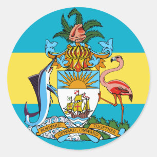 Bahamas-Emblem Runder Aufkleber