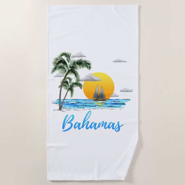 Bahamas-Ferien-Segeln Strandtuch (Vorderseite)