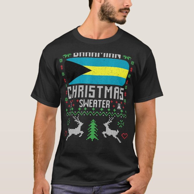 Bahamas Flag Bahamian Weihnachtssüßer T-Shirt (Vorderseite)