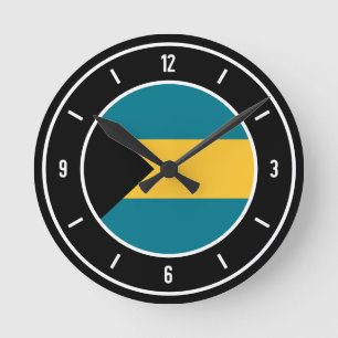 Bahamas Flag Elegant Runde Wanduhr