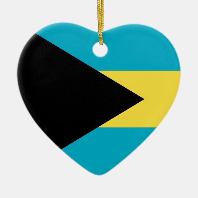 Bahamas Flag Herzverzierung Keramikornament (Vorne)