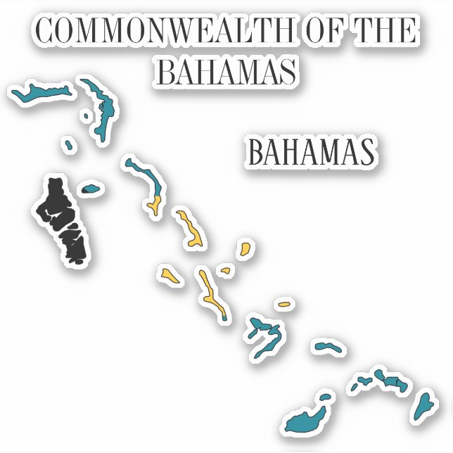 Bahamas-Flag-Karte Aufkleber (Vorderseite)