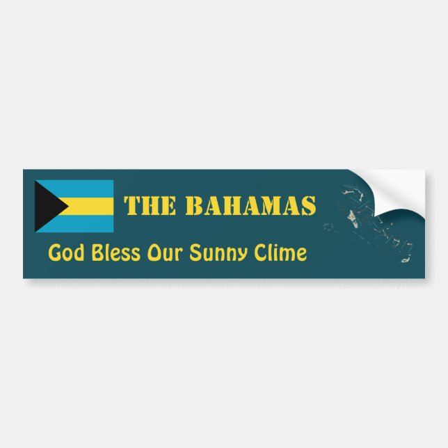 Bahamas Flag + Karte Autoaufkleber (Vorne)