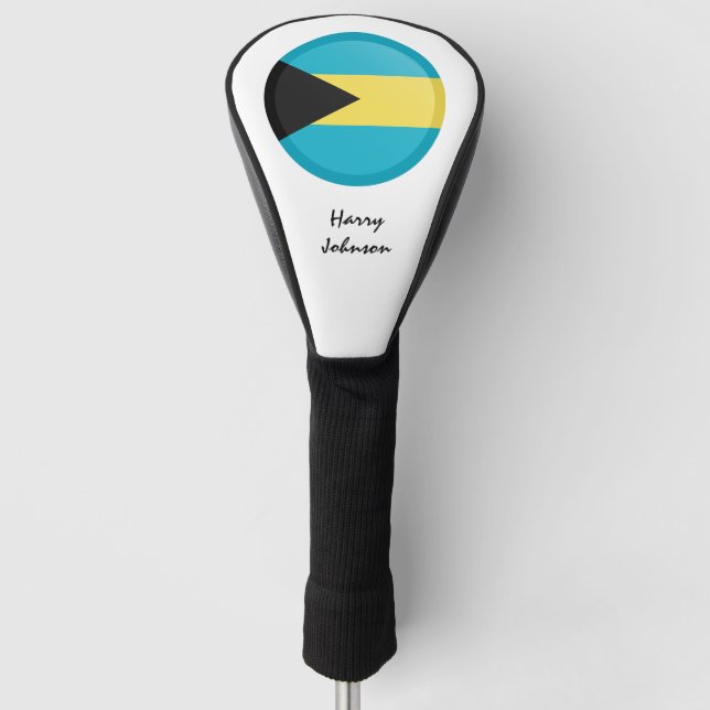 Bahamas Flag & Mit Monogramm Golf Clubs Abdeckung Golf Headcover (Vorderseite)