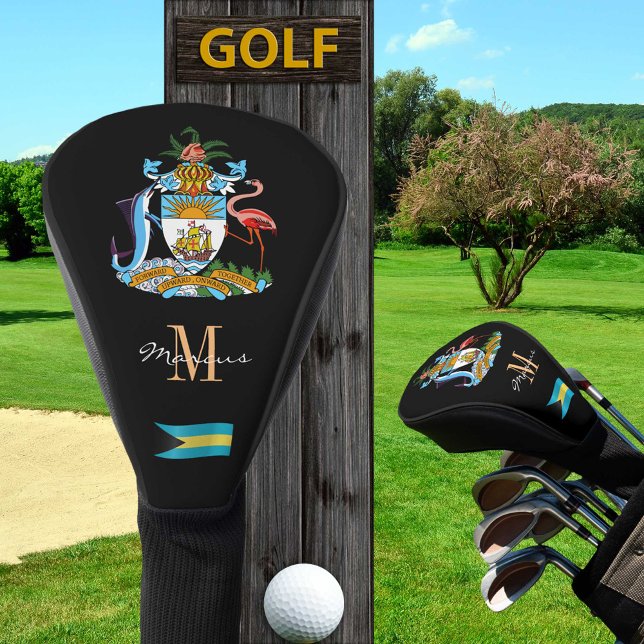 Bahamas & Flag Mit Monogramm Golf Clubs Golf Headcover (Von Creator hochgeladen)