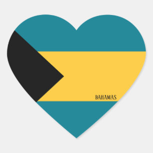 Bahamas Flag Patriotic Herz-Aufkleber