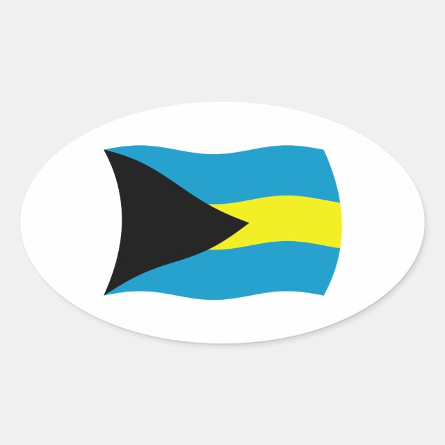 Bahamas-Flag-Sticker Ovaler Aufkleber (Vorderseite)