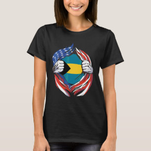 Bahamas-Flagge Amerikaner Stolz Auf Mein Bahamisch T-Shirt