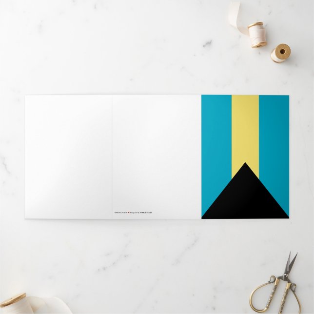 Bahamas-Flagge Dreifach Gefaltete Karte (Außenbereich)