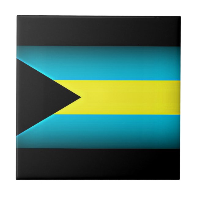 Bahamas-Flagge dunkle Kante Fliese (Vorderseite)