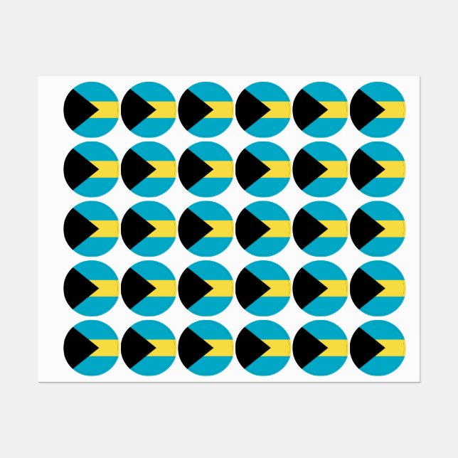 Bahamas-Flagge Etiketten (Blatt)