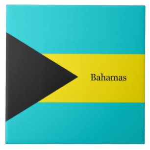 Bahamas-Flagge, gekennzeichnet Fliese