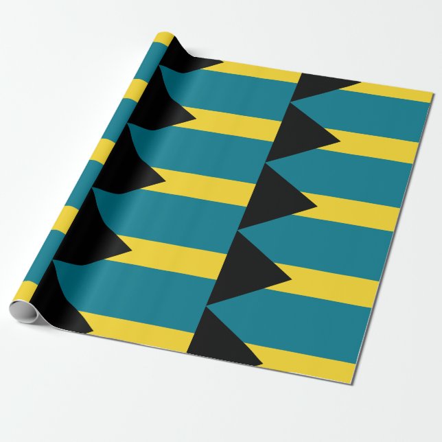 Bahamas-Flagge gemustert Geschenkpapier (Ungerollt)