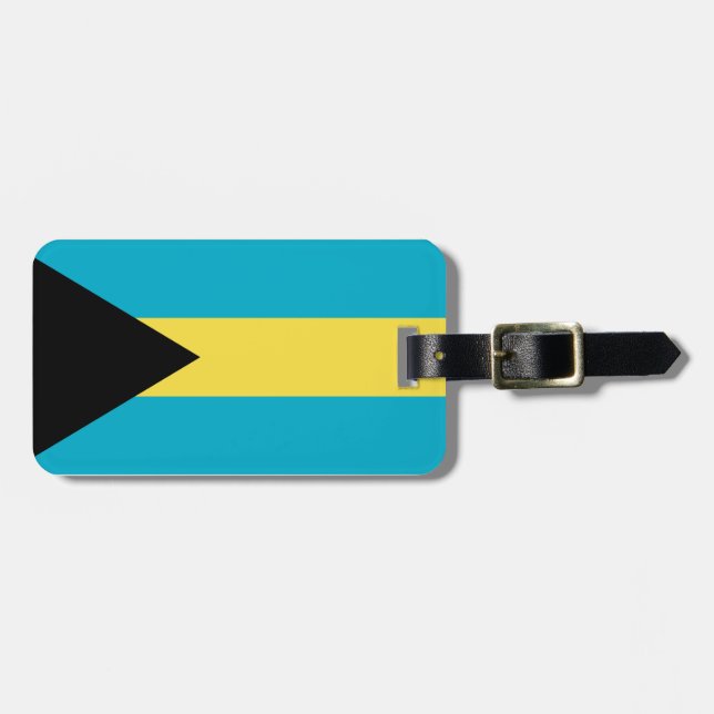 Bahamas-Flagge Gepäckanhänger (Vorderseite horizontal)