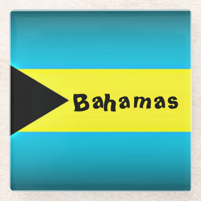 Bahamas-Flagge Glasuntersetzer (Vorderseite)