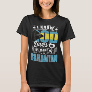 Bahamas-Flagge Gott liebt mich Bahamer T-Shirt