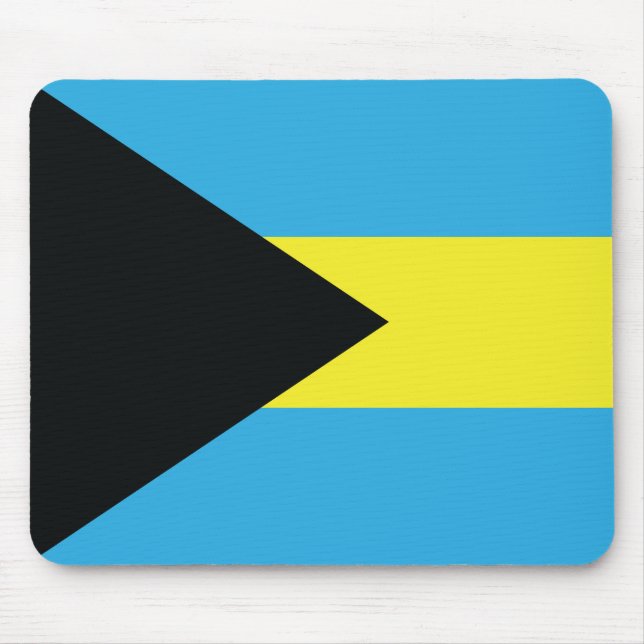 Bahamas-Flagge in Blau, Schwarz und Gelb Mousepad (Vorne)