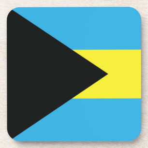 Bahamas-Flagge in Schwarz, Gold und Aquamarine Getränkeuntersetzer