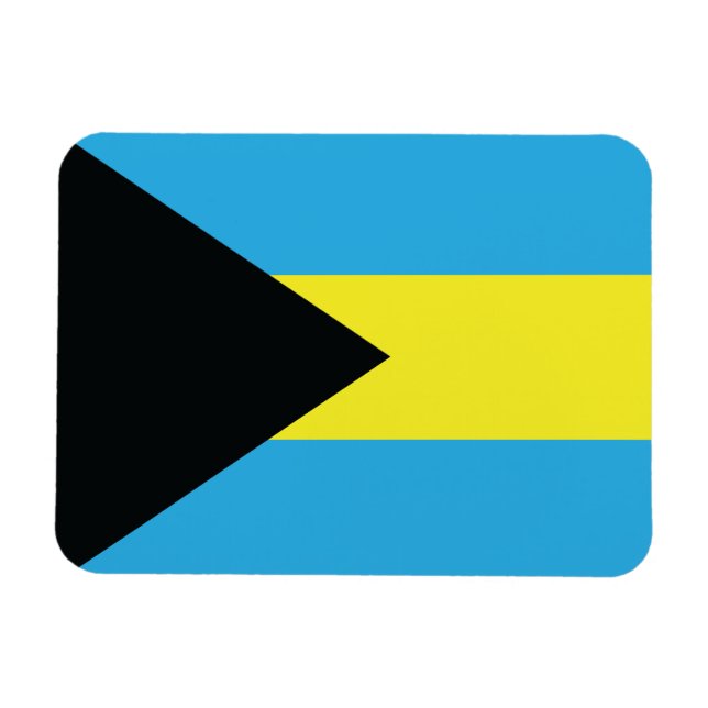 Bahamas-Flagge in Schwarz, Gold und Aquamarine Magnet (Horizontal)
