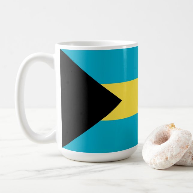 Bahamas-Flagge Kaffeetasse (Mit Donut)