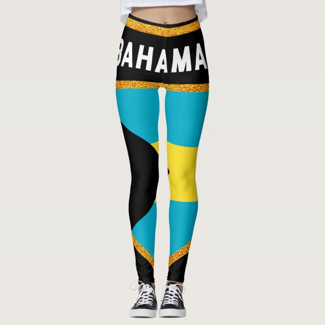 Bahamas-Flagge Leggings (Vorderseite)