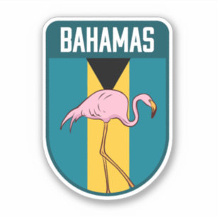 Bahamas-Flagge mit Flammen - Bahamas-Reise Aufkleber