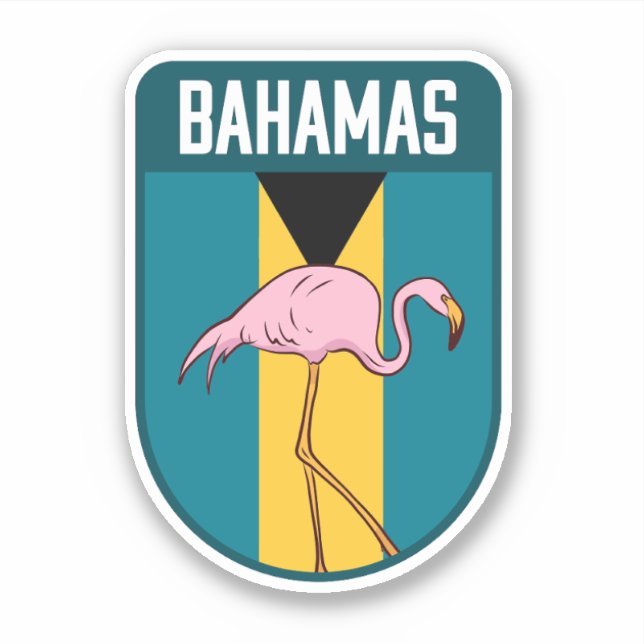 Bahamas-Flagge mit Flammen - Bahamas-Reise Aufkleber (Vorderseite)