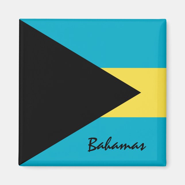 Bahamas Flagge / Nordamerika Urlaubs-/Sportfans Magnet (Vorne)