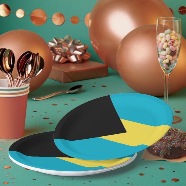 Bahamas-Flagge Pappteller (Multi)