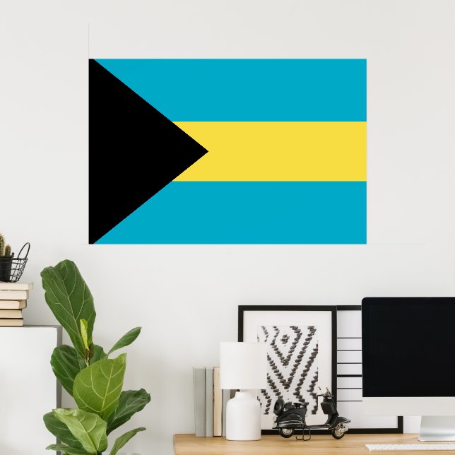 Bahamas-Flagge Poster (Heimbüro)